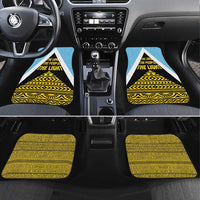 Saint Lucia Tribal Triangle Design Car Mats with Flag Colors and The Land The People The Light Quote - Wonder Print Shop