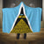 Saint Lucia Tribal Triangle Design Hooded Blanket with Flag Colors and The Land The People The Light Quote - Wonder Print Shop