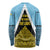 Saint Lucia Tribal Triangle Design Long Sleeve Shirt with Flag Colors and The Land The People The Light Quote - Wonder Print Shop