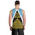 Saint Lucia Tribal Triangle Design Men Tank Top with Flag Colors and The Land The People The Light Quote - Wonder Print Shop