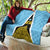 Saint Lucia Tribal Triangle Design Quilt with Flag Colors and The Land The People The Light Quote - Wonder Print Shop