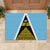 Saint Lucia Tribal Triangle Design Rubber Doormat with Flag Colors and The Land The People The Light Quote - Wonder Print Shop