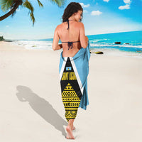 Saint Lucia Tribal Triangle Design Sarong with Flag Colors and The Land The People The Light Quote - Wonder Print Shop