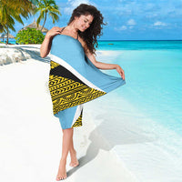 Saint Lucia Tribal Triangle Design Sarong with Flag Colors and The Land The People The Light Quote - Wonder Print Shop