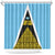 Saint Lucia Tribal Triangle Design Shower Curtain with Flag Colors and The Land The People The Light Quote - Wonder Print Shop