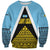 Saint Lucia Tribal Triangle Design Sweatshirt with Flag Colors and The Land The People The Light Quote - Wonder Print Shop