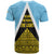 Saint Lucia Tribal Triangle Design T Shirt with Flag Colors and The Land The People The Light Quote - Wonder Print Shop