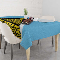 Saint Lucia Tribal Triangle Design Tablecloth with Flag Colors and The Land The People The Light Quote - Wonder Print Shop