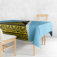 Saint Lucia Tribal Triangle Design Tablecloth with Flag Colors and The Land The People The Light Quote - Wonder Print Shop