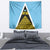 Saint Lucia Tribal Triangle Design Tapestry with Flag Colors and The Land The People The Light Quote - Wonder Print Shop
