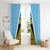 Saint Lucia Tribal Triangle Design Window Curtain with Flag Colors and The Land The People The Light Quote - Wonder Print Shop