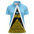 Saint Lucia Tribal Triangle Design Women Polo Shirt with Flag Colors and The Land The People The Light Quote - Wonder Print Shop