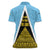 Saint Lucia Tribal Triangle Design Women Polo Shirt with Flag Colors and The Land The People The Light Quote - Wonder Print Shop