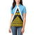 Saint Lucia Tribal Triangle Design Women Polo Shirt with Flag Colors and The Land The People The Light Quote - Wonder Print Shop
