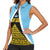 Saint Lucia Tribal Triangle Design Women Sleeveless Polo Shirt with Flag Colors and The Land The People The Light Quote - Wonder Print Shop