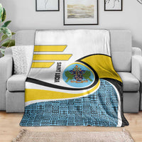 Saint Lucia Modern Tribal Crest Design Blanket with Flag Colors and Bold Text Layout - Wonder Print Shop