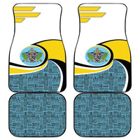Saint Lucia Modern Tribal Crest Design Car Mats with Flag Colors and Bold Text Layout - Wonder Print Shop