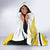 Saint Lucia Modern Tribal Crest Design Hooded Blanket with Flag Colors and Bold Text Layout - Wonder Print Shop