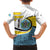 Saint Lucia Modern Tribal Crest Design Kid Hawaiian Shirt with Flag Colors and Bold Text Layout - Wonder Print Shop