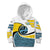 Saint Lucia Modern Tribal Crest Design Kid Hoodie with Flag Colors and Bold Text Layout - Wonder Print Shop