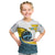 Saint Lucia Modern Tribal Crest Design Kid T Shirt with Flag Colors and Bold Text Layout - Wonder Print Shop