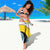 Saint Lucia Modern Tribal Crest Design Sarong with Flag Colors and Bold Text Layout - Wonder Print Shop