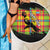 Saint Lucia Parrot Beach Blanket with Madras Pattern and Cultural Black Motif Design - Wonder Print Shop