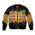Saint Lucia Parrot Bomber Jacket with Madras Pattern and Cultural Black Motif Design - Wonder Print Shop