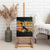Saint Lucia Parrot Canvas Wall Art with Madras Pattern and Cultural Black Motif Design - Wonder Print Shop