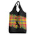 Saint Lucia Parrot Grocery Bag with Madras Pattern and Cultural Black Motif Design - Wonder Print Shop
