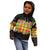 Saint Lucia Parrot Kid Hoodie with Madras Pattern and Cultural Black Motif Design - Wonder Print Shop