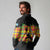 Saint Lucia Parrot Long Sleeve Polo Shirt with Madras Pattern and Cultural Black Motif Design - Wonder Print Shop