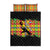 Saint Lucia Parrot Quilt Bed Set with Madras Pattern and Cultural Black Motif Design - Wonder Print Shop