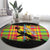 Saint Lucia Parrot Round Carpet with Madras Pattern and Cultural Black Motif Design - Wonder Print Shop