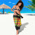 Saint Lucia Parrot Sarong with Madras Pattern and Cultural Black Motif Design - Wonder Print Shop