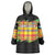 Saint Lucia Parrot Wearable Blanket Hoodie with Madras Pattern and Cultural Black Motif Design - Wonder Print Shop