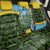 Saint Lucia Parrot Back Car Seat Cover with Tropical Palm Leaf and Flag Color Wave Design - Wonder Print Shop
