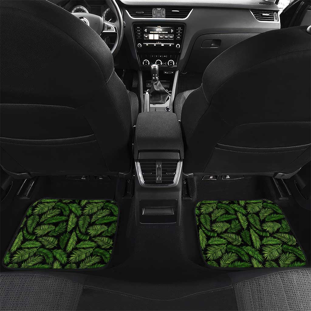 Saint Lucia Parrot Car Mats with Tropical Palm Leaf and Flag Color Wave Design - Wonder Print Shop