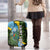 Saint Lucia Parrot Luggage Cover with Tropical Palm Leaf and Flag Color Wave Design - Wonder Print Shop