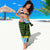 Saint Lucia Parrot Sarong with Tropical Palm Leaf and Flag Color Wave Design - Wonder Print Shop