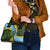 Saint Lucia Parrot Shoulder Handbag with Tropical Palm Leaf and Flag Color Wave Design - Wonder Print Shop
