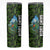 Saint Lucia Parrot Skinny Tumbler with Tropical Palm Leaf and Flag Color Wave Design - Wonder Print Shop