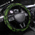 Saint Lucia Parrot Steering Wheel Cover with Tropical Palm Leaf and Flag Color Wave Design - Wonder Print Shop