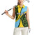 Saint Lucia Parrot Women Sleeveless Polo Shirt with Tropical Palm Leaf and Flag Color Wave Design - Wonder Print Shop