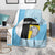 Saint Lucia Graphic Parrot Blanket with Tribal Pattern and Minimalist Blue Black Design - Wonder Print Shop