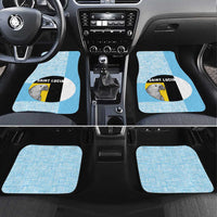 Saint Lucia Graphic Parrot Car Mats with Tribal Pattern and Minimalist Blue Black Design - Wonder Print Shop
