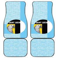 Saint Lucia Graphic Parrot Car Mats with Tribal Pattern and Minimalist Blue Black Design - Wonder Print Shop