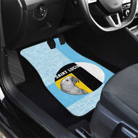 Saint Lucia Graphic Parrot Car Mats with Tribal Pattern and Minimalist Blue Black Design - Wonder Print Shop