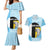 Saint Lucia Graphic Parrot Couples Matching Mermaid Dress and Hawaiian Shirt with Tribal Pattern and Minimalist Blue Black Design - Wonder Print Shop