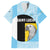 Saint Lucia Graphic Parrot Hawaiian Shirt with Tribal Pattern and Minimalist Blue Black Design - Wonder Print Shop
